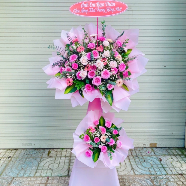 Hoa Chúc Mừng tone hồng 