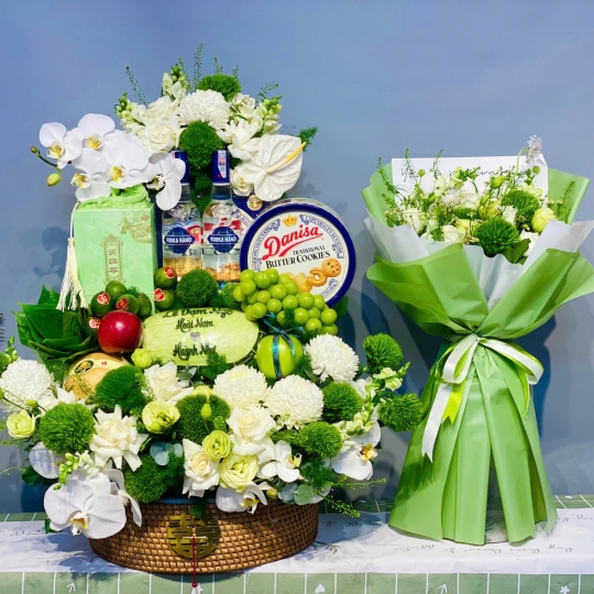 Hoa dành cho dạm ngõ tone xanh lục 